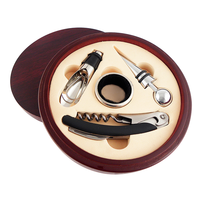 SET PARA VINO, CAJA REDONDA E198